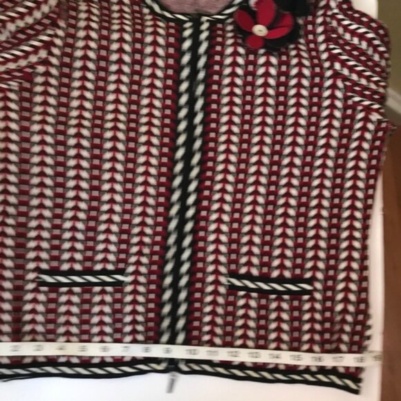 Jasper Knits NEW Graphic Print Textured Cardigan Zip Front Flower Cardi Jacket L - Picture 13 of 16